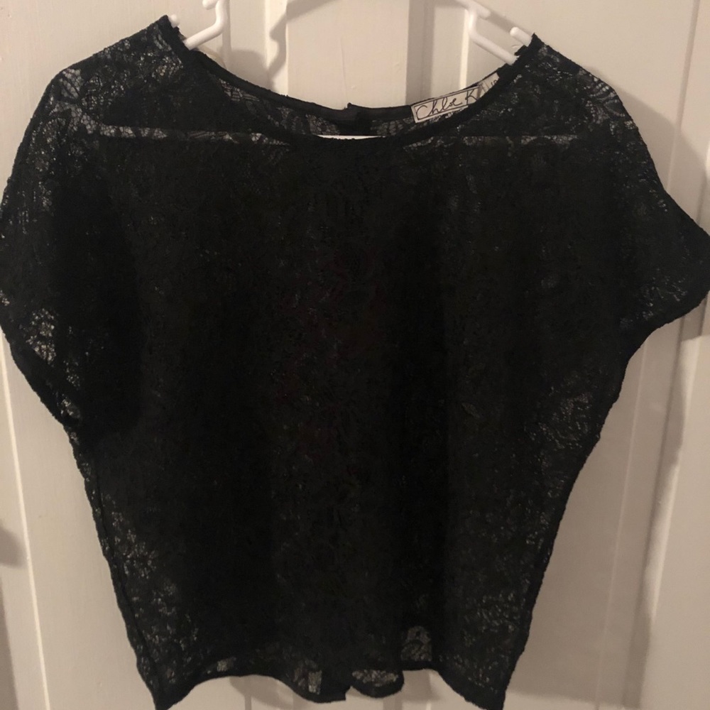 Chloe K Black Lace Top - Small